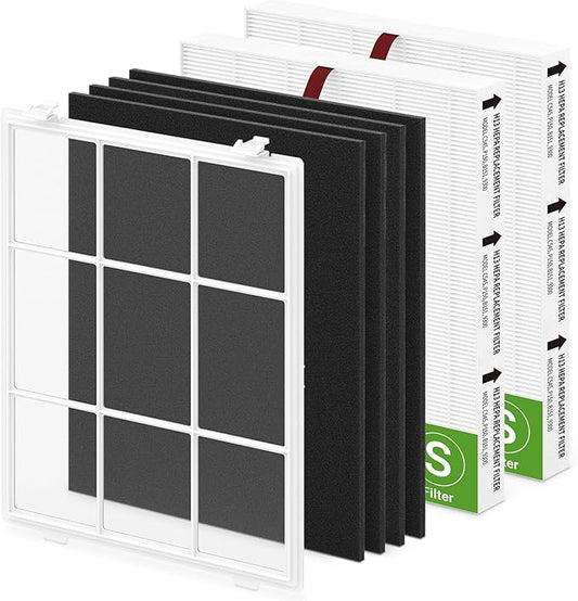 2 Pack C545 HEPA Replacement Filter S with 1 Washable Pre-Filter, and 4 Carbon Filters, Compatible with Winix C545, Replace Part 1712-0096-00 and 2522-0058-00