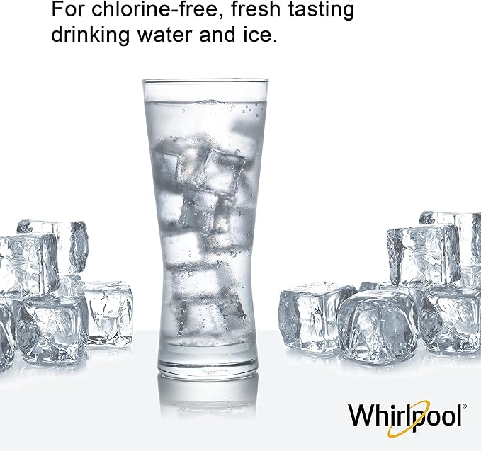 Whirlpool Inline Water Filter WHKF-IMTO, 1/4" Quick Connect Fits Refrigerator, Ice Maker, NSF/ANSI 42 Certified Reduces Chlorine Taste & Odor for Drinking Water and Filtered Ice, 6 Month Filter Life