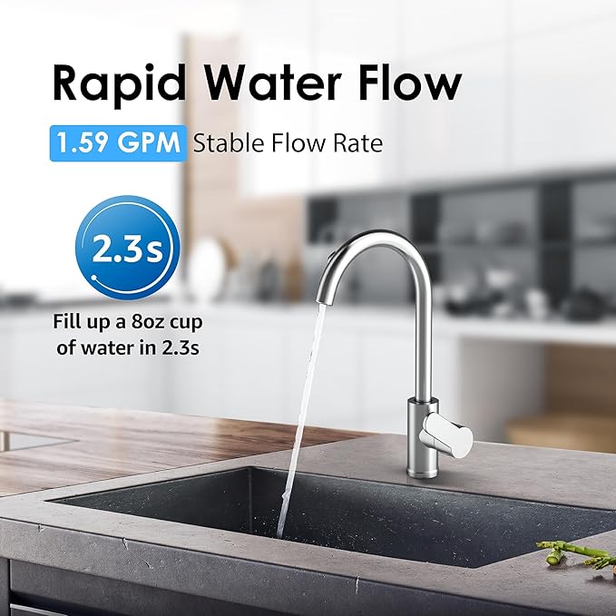 Waterdrop C3 Under Sink Carbon Water Filter, Replacement for TST-UF Ultra-Filtration Under Sink Water Filter System, 1 Pack