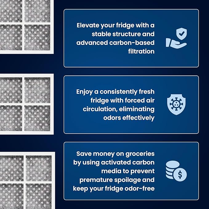 Mist Fresh Refrigerator Air Filter Replacement for L120F, LG ThinQ Fresh Air Filter, Kenmore Elite 469918, 6 Month Replacement, 2 pack