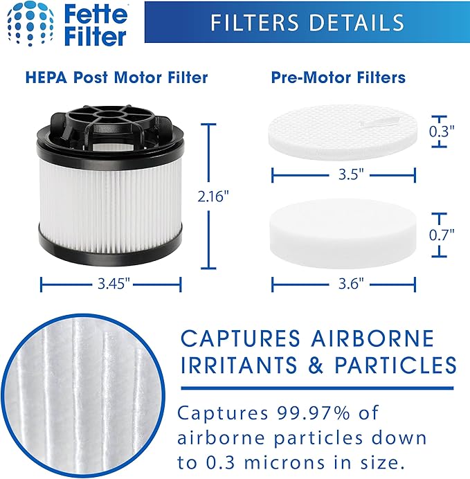 LVAC-200 Premium Replacement Filters Compatible with Levoit LVAC-200 Cordless Vacuum Model LSV-V201-WUS Includes 2 HEPA Post-Motor Filters & 4 Pre-Motor Filters for LVAC200 Vac