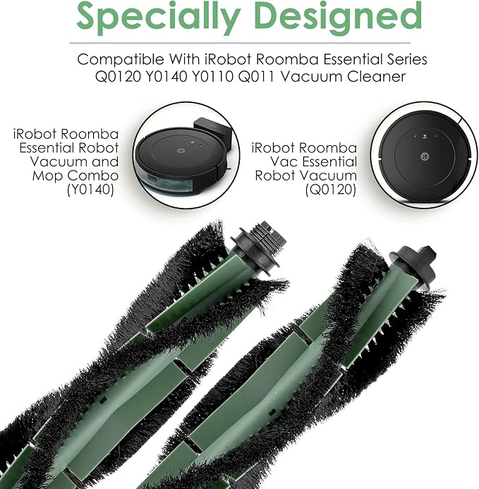 (3 Pack) Roomba 104 Roller Brushes for irobot Roomba 104, 105 Vac, 105 Combo, Vac Robot Vacuum Q0120, Vacuum 2 Essential Q0520, Robot Vacuum and Mop Combo Y0140 Y0110 Q011 Roller Brush