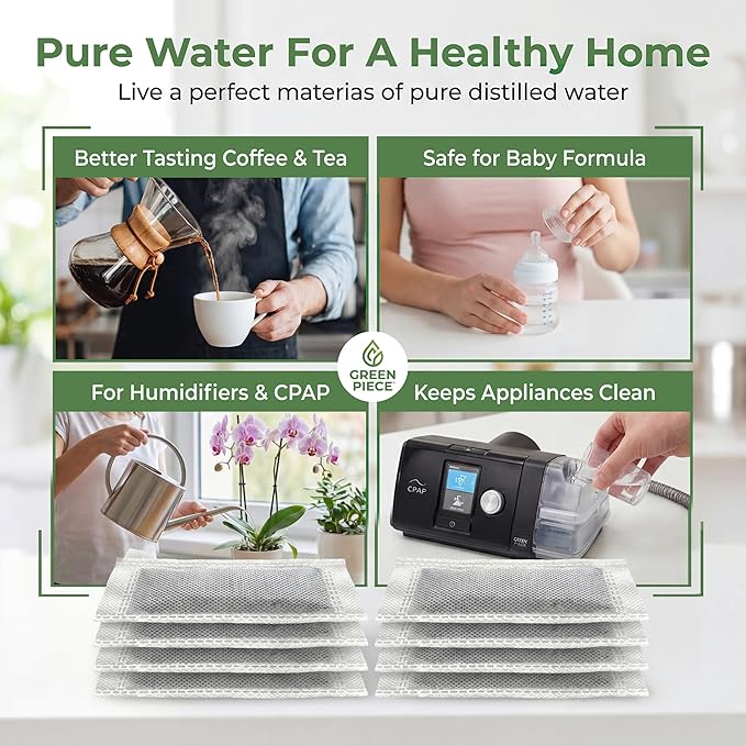 Green Piece® 24 Pack Distiller Filters – Activated Charcoal Carbon Sachets (Made in USA) | Odor & VOC Absorbing Water Filters Compatible with Megahome & Countertop Distillers