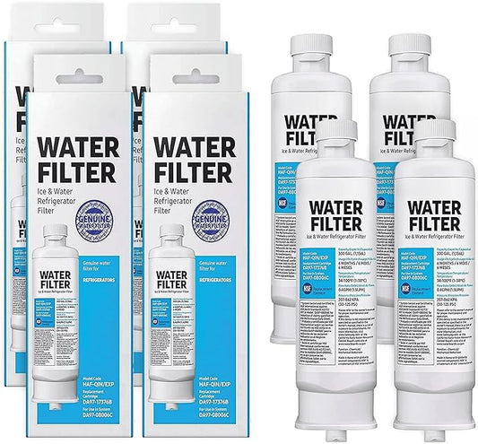 HAF-QIN/EXP DA97 Water Filter Replacement – Compatible with DA97-17376B – Carbon Block 99% Contaminant Reduction – Fresh Water & Ice – 24 Month Life 4 PACK