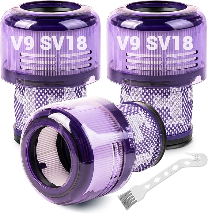 SV18 V9 Filter Replacement for Dyson Digital Slim Origin Fluffy Extra Cordless Vacuum V9 SV18 SV57, Part No. 970612-01 for Dyson Digital Slim Filter (3 Pack)