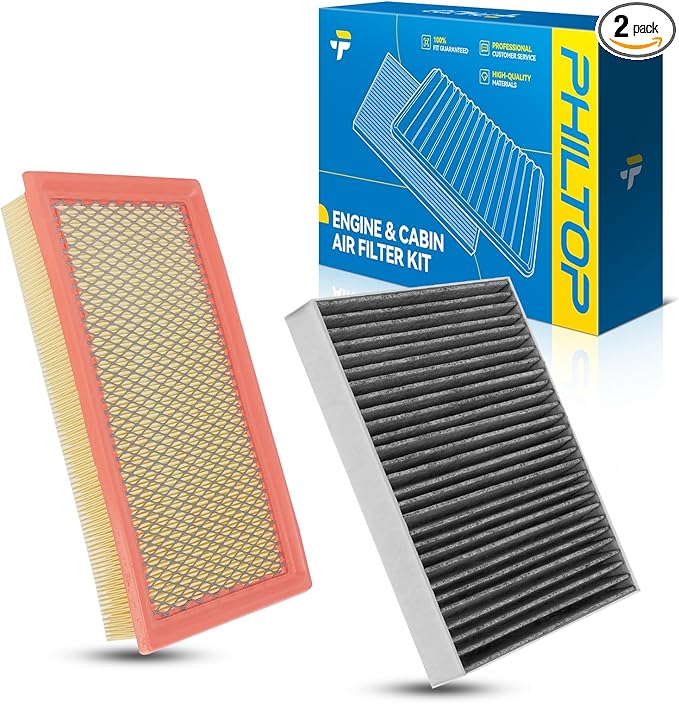 PHILTOP Engine & Cabin Air Filter Set, Compatible With Ford Explorer, Taurus, Police Interceptor Utility, Flex, Lincoln MKS, Replace CA10242 CF11176 Car Accessories