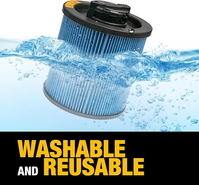 DEWALT HEPA Vacuum Filter Replacement DXVC6912, Fit for 6-16 Gallon Wet Dry Vacuum Cleaner, Compatible with DXV06P, DXV09P, DXV09PA, DXV10P, DXV10PL, DXV10S, DXV10SA, DXV10SB, DXV12P, DXV14P, DXV16P