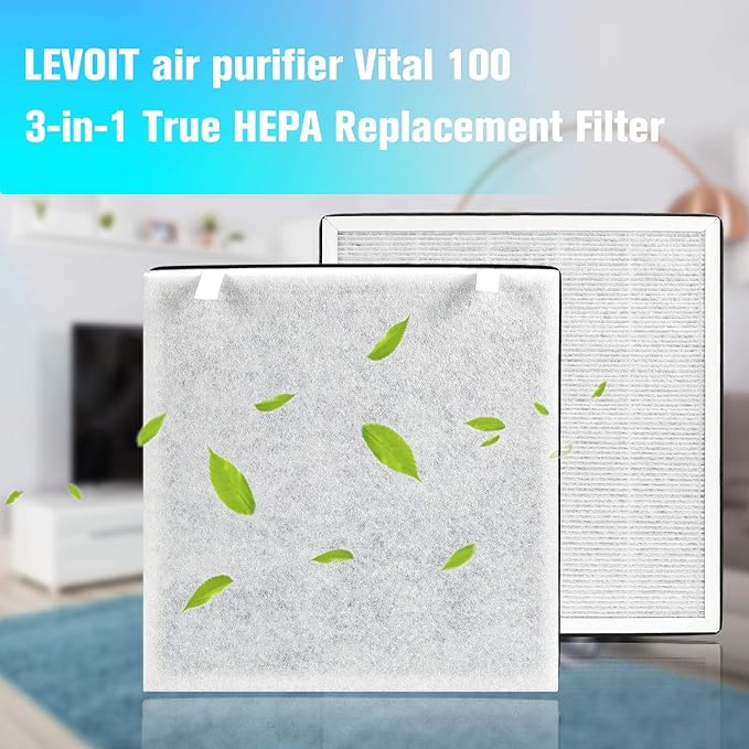 Vital 100 Replacement Filters Compatible with LEVOIT Vital 100 & Vital 100-RF, Replacement Filter and High-Efficiency Activated Carbon Filters Set by APPLIANCEMATES