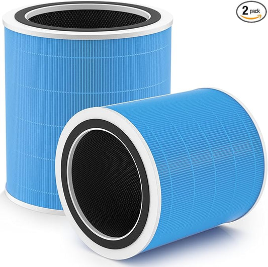 Core 400S Smoke Remover Replacement Filter for LEVOIT Core 400S and Core 400S-P Smart WiFi Air Purifier, 3-in-1 High-Efficiency Activated Carbon Filter, Core 400S-RF-SR (LRF-C401-P-BUS), Blue, 2 Pack