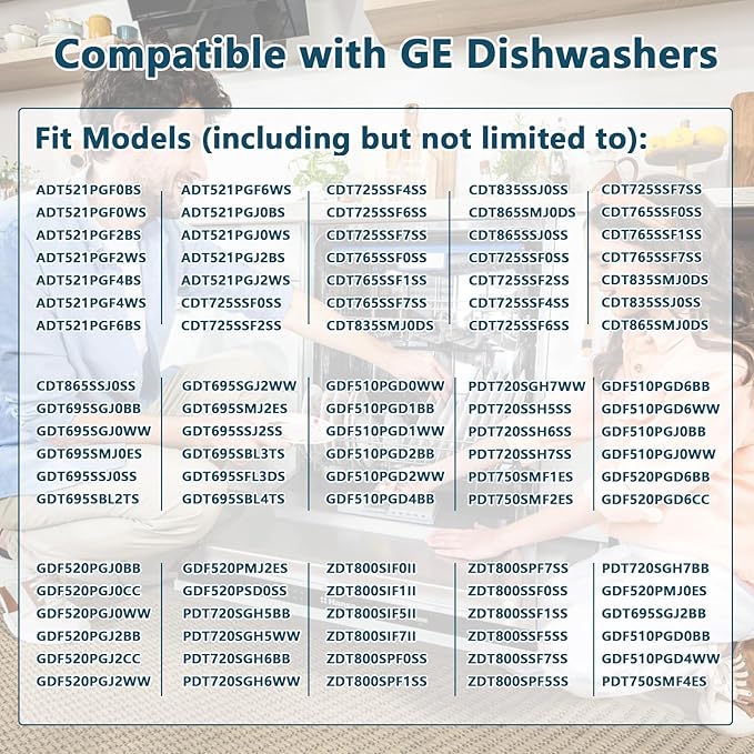 WD49X24057 Dishwasher Ultra Fine Filter Kit Compatible with GE Hotpoint, Dishwasher Filter for WD12X10416, WD12X20107 WD12X21676 WD12X21976 WD12X23736 GDT550PYR7FS DDT595SBL5TS GDT655SMJ2ES