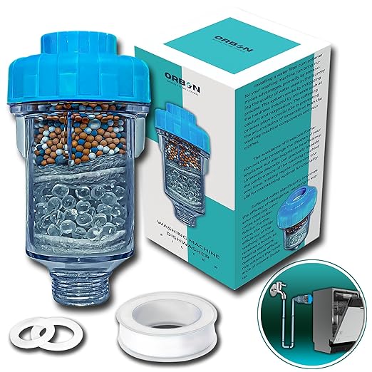 Inline Filter for Dishwashers – Hard Water Softener & Descaler | Prevents Scale, Rust, Sediment | Easy DIY Tap Inlet Installation | 3/4" MNPT - FNPT Thread | 1 Unit