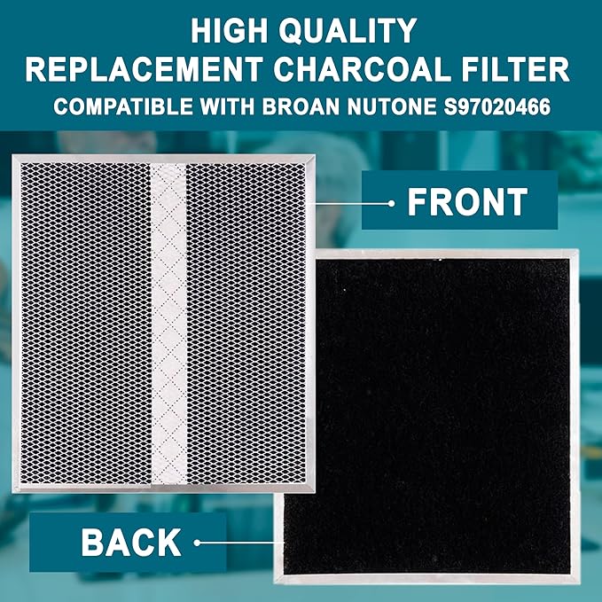 4 Pack HPF30 Charcoal Range Hood Filters – 14-5/8" x 12-7/8" (14.6" x 12.9") – Compatible with S97020466 for Broan & Other Non-Ducted Kitchen Hoods, Odor & Grease Absorbing