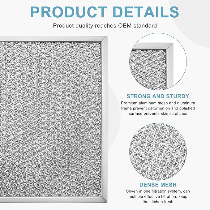 2 Pack Aluminum Range Hood filter 97006931 Replacement Compatible with Bro-an Nu-tone Range Hood Grease Filter PART#S97006931 (10-1/2 x 8-3/4 in) BP29, 88150, 99010121 by AMI PARTS