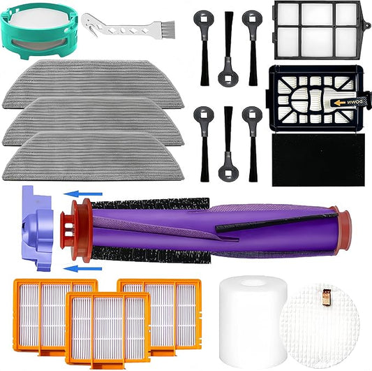 Replacement Parts Compatible with Shark Power Detect/Detect Pro RV2820AE AV2800ZE RV2820YE RV2820ZE AV2820S AV2820AE RV2800AE RV2800S Vacuum,Main Brush Filter Pre Filter Pre-Motor Foam Mop Pad