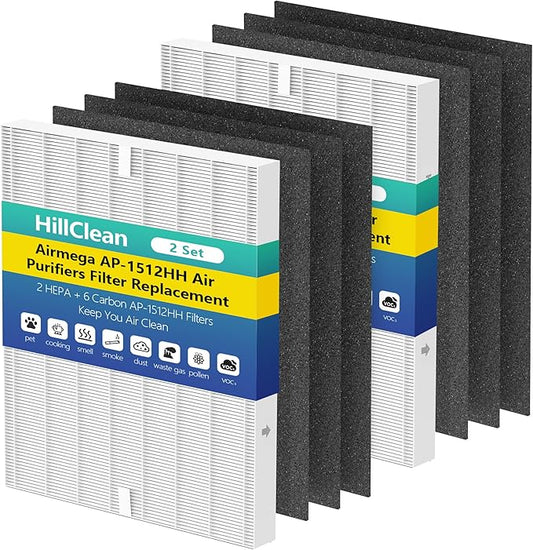 Airmega AP-1512HH & 200M Filter Replacement for Coway Air Purifier,2 HEPA and 6 Fresh Starter Deodorization replacement filter