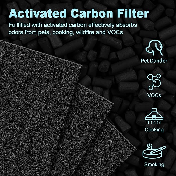 HPA100 Replacement Filters for Honeywell HPA100 HRF-ARVP100 Series Air Purifier HPA094, HPA104, HPA105, HPA3100 and HPA5100, Funmit 2 Pack Filter R and 8 Pack A Carbon Pre-Cut Pre-Filters