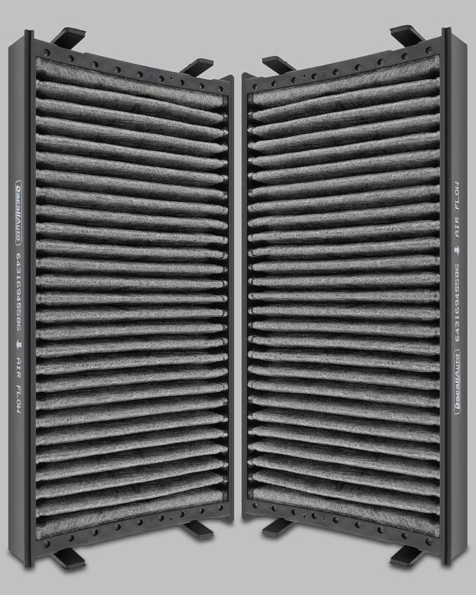 2pcs Set Cabin Air Filter Fit for BMW X5 V8-4.8L (2007-2010), for BMW X6 (2008-2019). Replace 64116945594, 64119248294