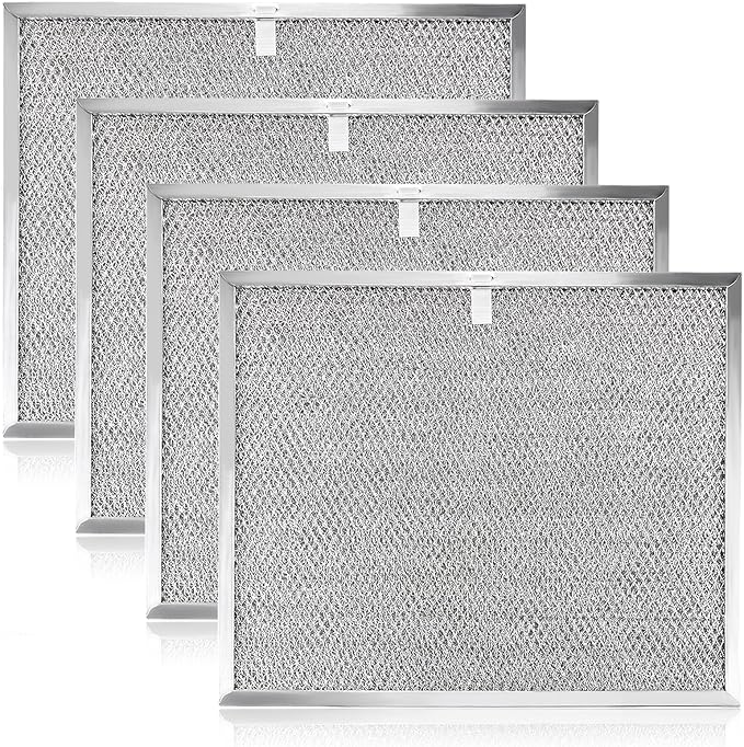 BPS1FA30 99010299 Range Hood Grease Filter 11-3/4" x 14-1/4" x 3/8" Mesh Aluminum Filter fit for B-roan QS1 30" N-utone WS1 QS2 Range Hood Replace S99010305 AP3378953-4 Pack by Fetechmate