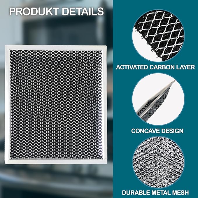 Range Hood Filter Replacement Compatible with Broan Nutone 41F 97007696 – 3-Pack Charcoal Carbon & Aluminum Grease Combo – Fits Kenmore, Maytag, Jenn-Air – 10.5” x 8.75” Easy Install, Odor Removal