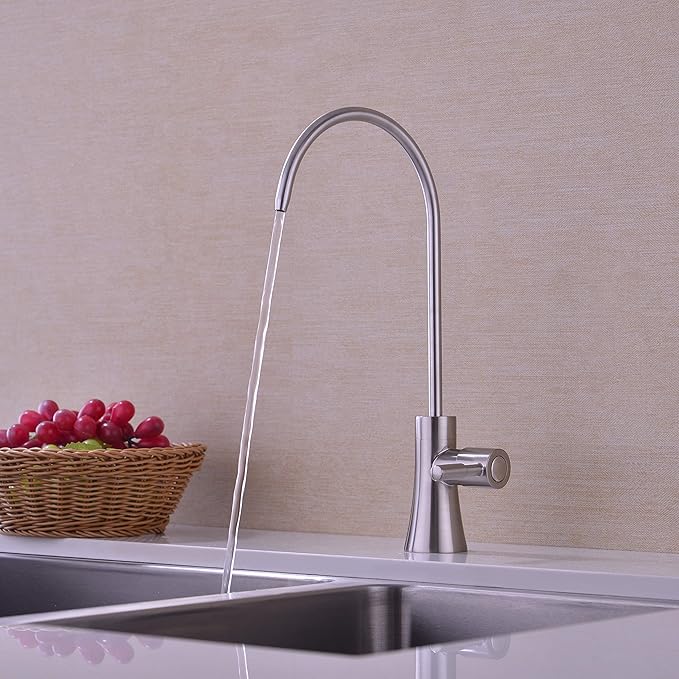 EKRTE Stainless Steel Drinking Water Faucet, Filtered Water Reverse Osmosis RO Faucet for Kitchen Sink, Brushed Nickel Reverse Osmosis Tap for Kitchen Sink