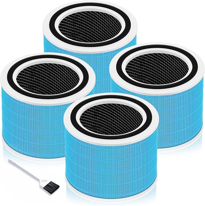 Funmit Core 200S Smoke Remover Replacement Filter for LEVOIT Core 200S Smart WiFi Air Purifier, 3-in-1 Filter Replacement and High-Efficiency Activated Carbon, Part # Core 200S-RF, 4Pack