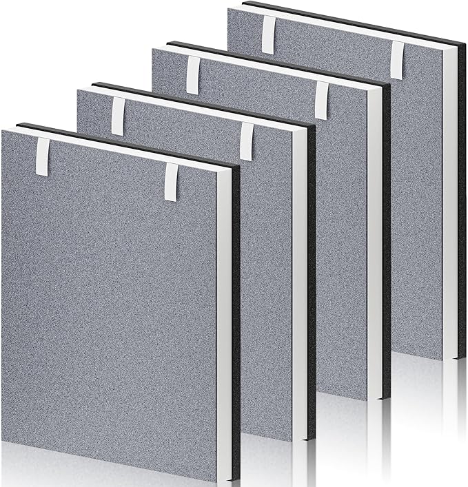 4 Pack Vital 100 Replacement Filter for LEVOIT Vital 100 Air Purifier, 3-in-1 H13 True HEPA and High-Efficiency Activated Carbon Filter, Part Number Vital 100-RF