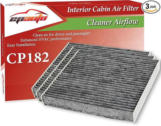 [3-Pack] EPAuto CP182 (CF11182) Cabin Air Filter Replacement for Honda Accord, Civic, CR-V, Fit, HR-V, Insight, Odyssey, Pilot, CR-Z, Clarity;Acura Integra,MDX,RDX,TLX - Fits Select Models 2009-2025