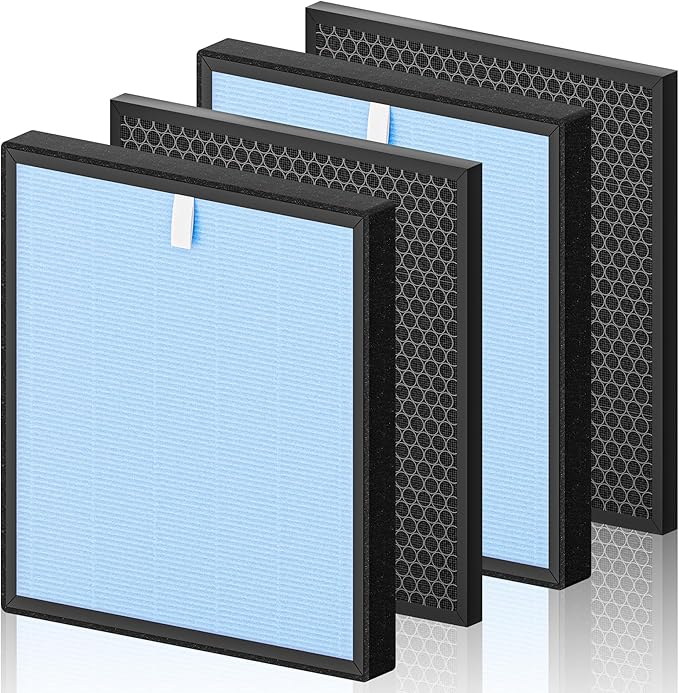 HSP001 True HEPA Filter Replacements Compatible with HATHASPACE Air Purifier Filters HSP001,4-Stage Air Purifier Filter with Activated Carbon,2 Set