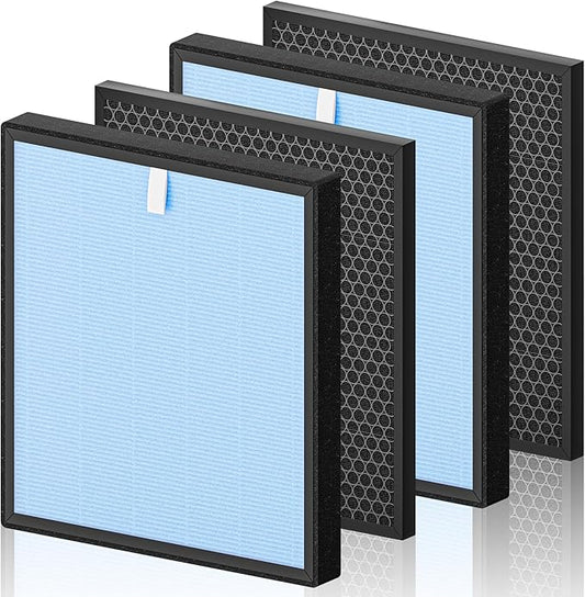 HSP001 True HEPA Filter Replacements Compatible with HATHASPACE Air Purifier Filters HSP001,4-Stage Air Purifier Filter with Activated Carbon,2 Set