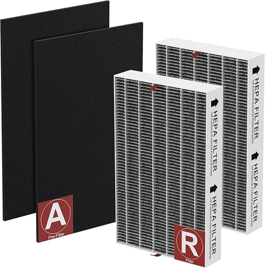 HPA100 Carbon Mixed Replacement Filter for HPA100 HRF-ARVP100 Series Air Purifi-er HPA100, HPA094, HPA101, HPA104, HPA105, HPA3100, HPA5100, 2 R Filter and 2 Activated Carbon Pre-Filter A, 2 Packs