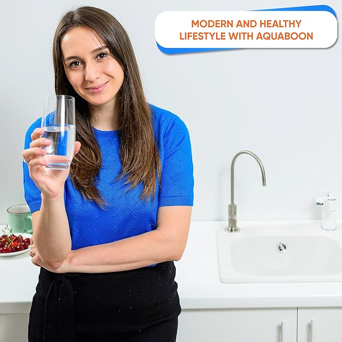 Aquaboon Non-Air Gap RO Faucet Brushed Nickel - Reverse Osmosis Faucet - Drinking Water Faucet for Kitchen Sink fits Water Filtration System - Filtered Water Faucet Stainless Steel - Beverage Faucet
