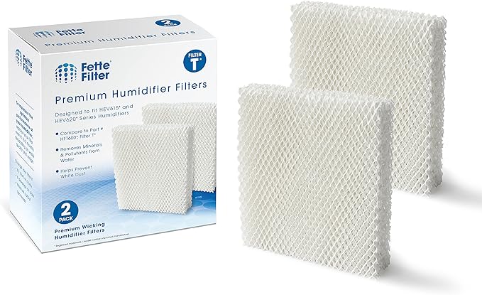Fette Filter - Filter T Humidifier Wicking Filters Compatible with Honeywell HFT600T HFT600PDQ for Honeywell Tower Humidifier HEV615 Series & HEV620 Series. Includes 2 Replacement Filters.