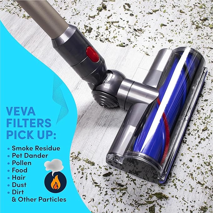 VEVA 6 Pack Premium Vacuum Filter Set with 3 Pre Filters and 3 HEPA Filters Compatible with Dyson V7 & V8 Absolute and Animal Cordless Vacuums, Part # 965661 & 967478