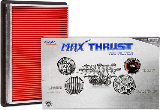 Spearhead Max Thrust Engine Air Filter Replacement | Fits Select V6/V8 1990-2023 FX35/37/50, M56, Q50/60/70/70L, QX70, 300ZX, Juke, Rogue/Select, Sentra | OEM Fit & High Dust Holding Capacity (MT-900)