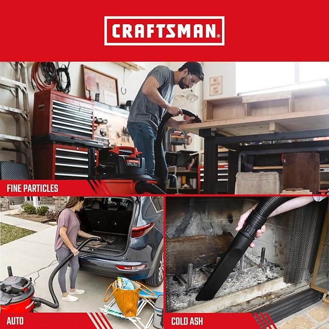 CRAFTSMAN CMXZVBE38751 Genuine Fine Dust Wet Dry Vac Replacement Vacuum Filter for Most 5 to 20 Gallon CRAFTSMAN Shop Vacuums, Easy Installation and Traps Fine Particles