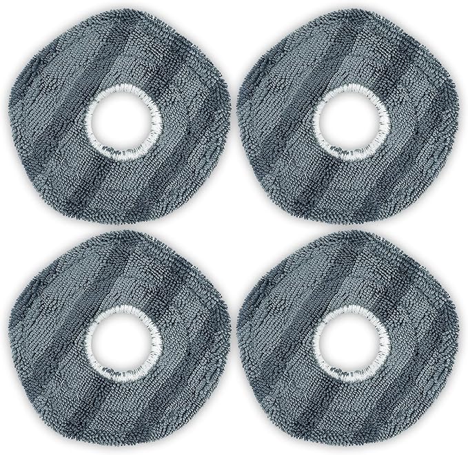 (4 Pieces) Washable Reusable Mopping Pads for Eufy X10 Pro Omni, Strong Stain Removing Wipes Cloth Pads Premium Microfiber