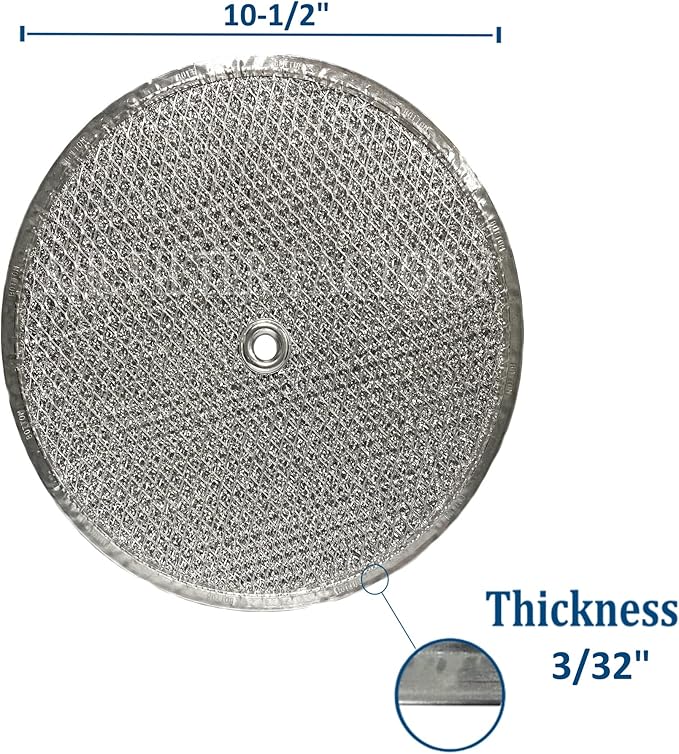 Air Filter Factory 10-1/2 Round x 3/32 With Center Hole Flat Range Hood Aluminum Grease Filters 2-Pack