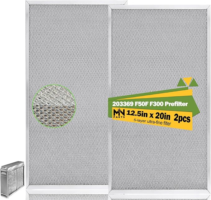 203369 F50F F300 Air Filter Replacement for Honey in Well Cleaner 20''x 12.5'' Air Pre Filter Reusable Washable Replaces F50F1057 F50F1040(2 Packs)