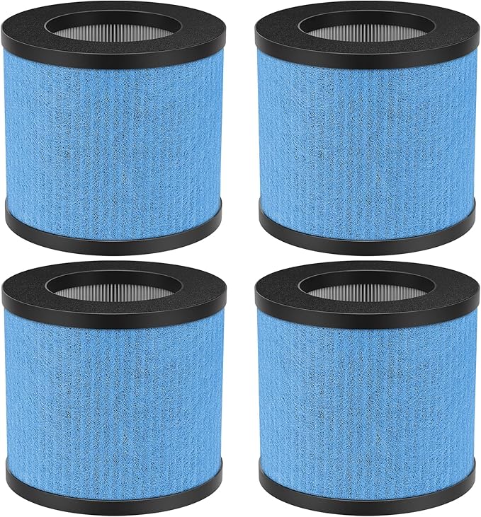 4 Pack TPAP002 Filter Replacement 3-in-1 Upgraded Compatible with TOPPIN TPAP002 Air Purifier Comfy Air C1, Part #TPFF002