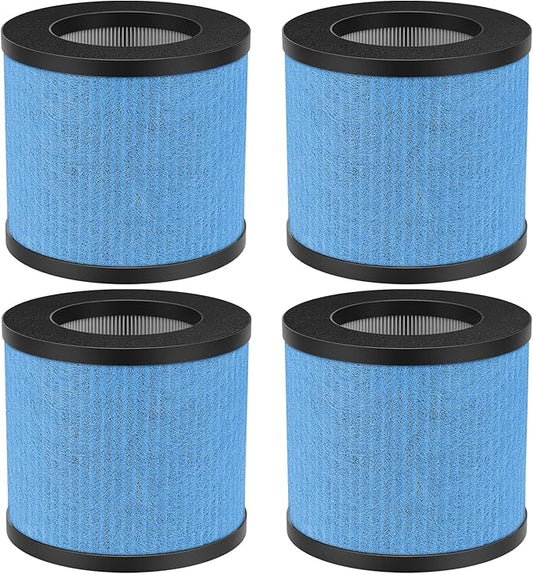 4 Pack TPAP002 Filter Replacement 3-in-1 Upgraded Compatible with TOPPIN TPAP002 Air Purifier Comfy Air C1, Part #TPFF002