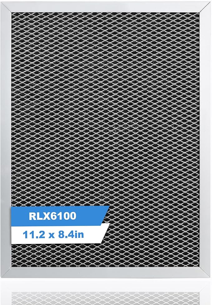 RLX6100 Range Hood Charcoal Filter Compatible with Broan Nutone Replacement SL6200H RL6200 SM6500, 8.4x11.2x0.36 Inch