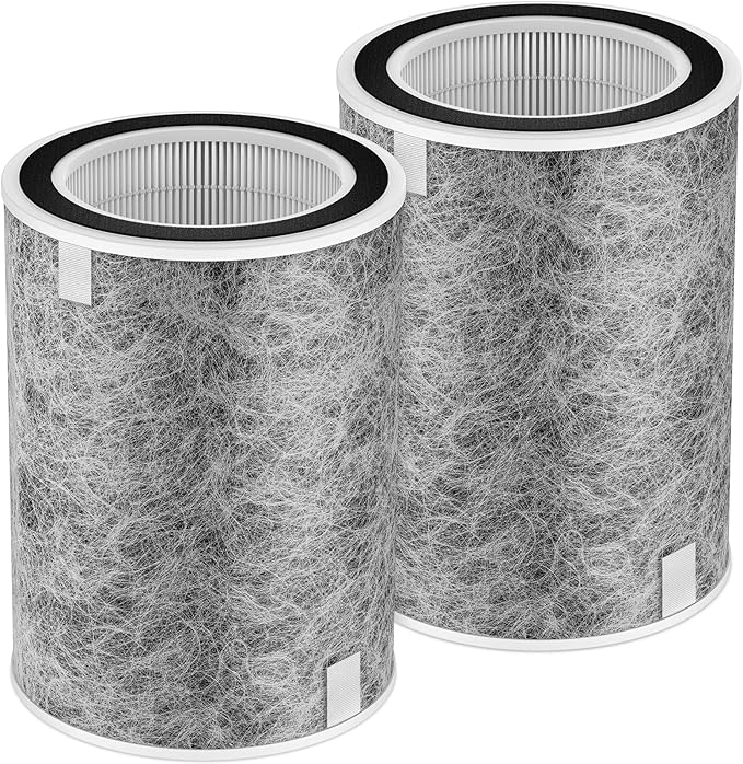 HP302 HP201 Replacement Filter Compatible with Shark HP201 HP302 HP301 HP202 HP232 HC502 AP1000 Air Purifier MAX, H13 True HEPA for 99.97% particles & Dust, Compare Part # HE2FKBAS, HE2FKBASMB, 2 Pack
