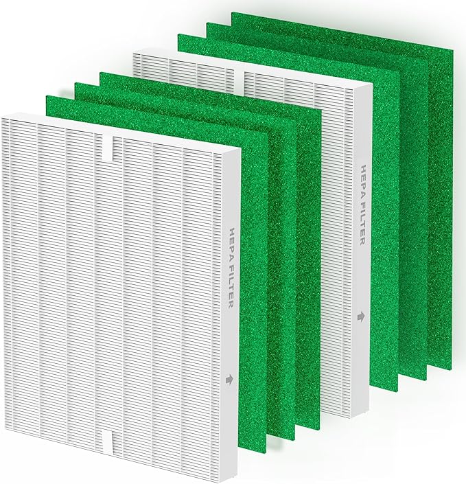 AP-1512HH & 200M Pollen Filter Set: 6 Pollen Pre-Filters & 2 HEPA Filter for Coway Airmega | 8-Pack, Compared to Part #3304899