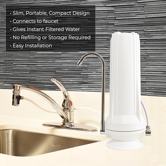 Anchor AF-3110 10-Stage Alkaline, Mineral, Anti-oxidizing Countertop Water Filter - Removes PFASs, Heavy Metals, Chlorine (White)