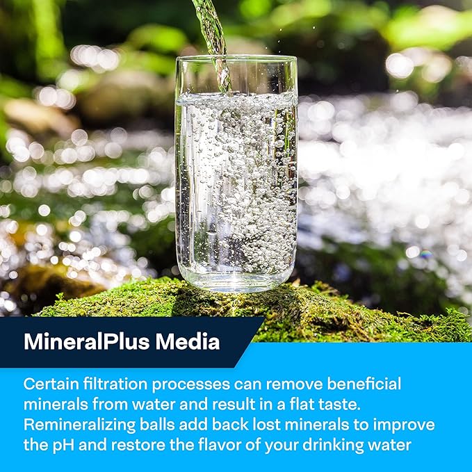 SpiroPure SP-IM120QC Inline Alkaline Carbon Water Filter, MineralPlus Remineralization, 1/4" Quick-Connect 2” x 10”, Remineralizing for RO System, Refrigerators (25 Pack)