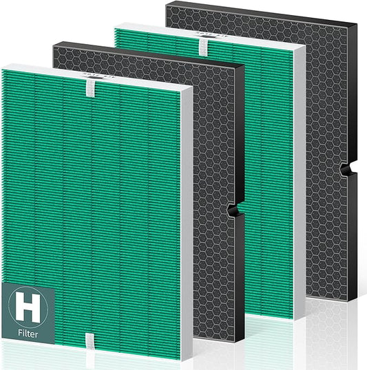 116130 Toxin Absorber Replacement Filter H for Winix 5500-2 AM80 Plasmawave Air Purifier, Hight Filter and Activated Carbon Filter Combo Pack, 2 Set, Green