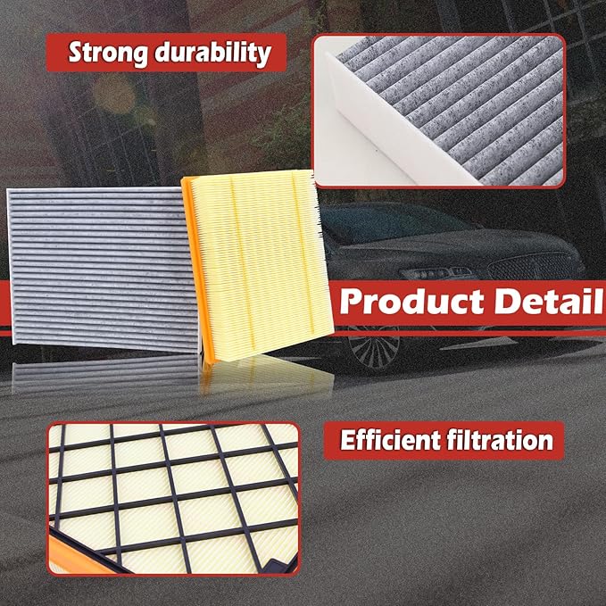 CA11480 Engine Air Filter and CF11775 Cabin Air Filter kit Compatible with 2015-2024 Ford Edge 2013-2020 Fusion 2013-2020 Lincoln MKZ 2016-2018 MKX Replaces PA6272 DG9Z-19N619-A