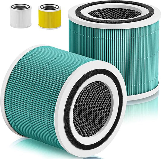 2 Pack Core 300 Toxin Absorber Replacement Filter Compatible with LEVOIT Core 300, Core 300-P, Core 300S Air Purifier, 3-in-1 H13 Grade True HEPA Filter Replacement, Replace Core300-RF-TX, Green