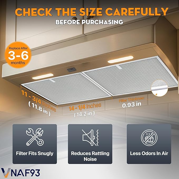 Upgraded 2 Pack BPS1FA30 Range Hood Filter 11-3/4" x 14-1/4" Replacement for Broan & Nutone Allure Series, Aluminum Mesh Grease Filter, Replaces 99010299 S99010299 S99010305