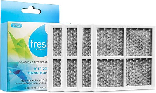 Mist Fresh Refrigerator Air Filter Replacement for L120F, LG ThinQ Fresh Air Filter, Kenmore Elite 469918, 6 Month Replacement, 4 pack
